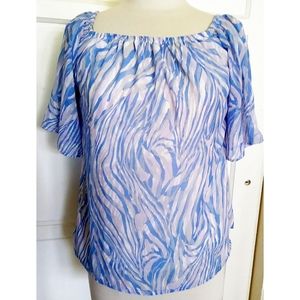 Blue off the shoulder blouse